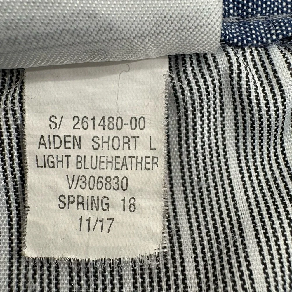 Banana Republic Aiden Short  Men's Chino Chambray Blue Heather Preppy Size 35